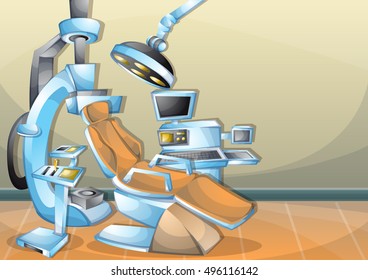 cartoon vector illustration interior surgery operation room with separated layers in 2d graphic