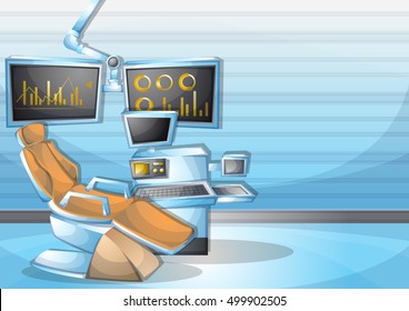 cartoon vector illustration interior surgery operation room with separated layers in 2d graphic