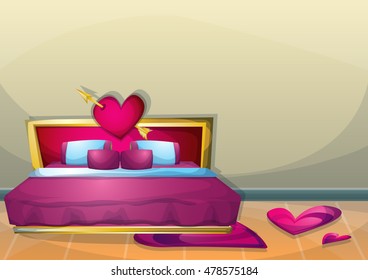 cartoon vector illustration interior valentine room with separated layers in 2d graphic