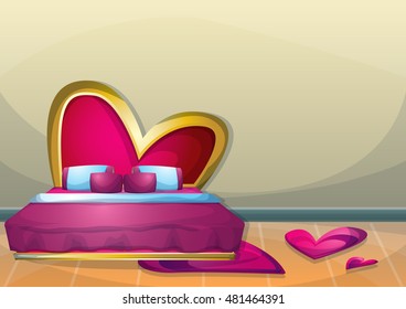 cartoon vector illustration interior valentine room with separated layers in 2d graphic