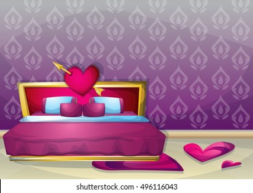 cartoon vector illustration interior valentine room with separated layers in 2d graphic