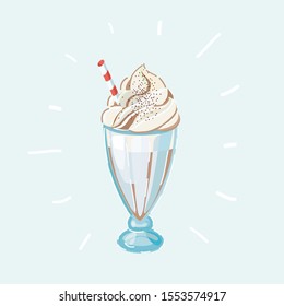 Cartoon vector illustration of isolated cup of eggnog on white