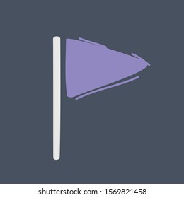 Cartoon vector illustration of Isolated dark icon for flag on dark background.