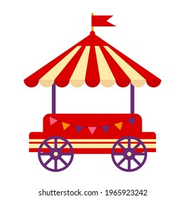 Cartoon vector illustration isolated object trailer catering truck