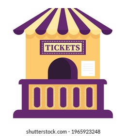 Cartoon vector illustration isolated object ticket window