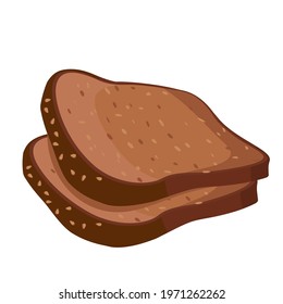 Cartoon vector illustration isolated object delicious flour food bakery bread whole grain toast