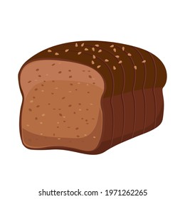 Cartoon vector illustration isolated object delicious flour food bakery bread whole grain toast