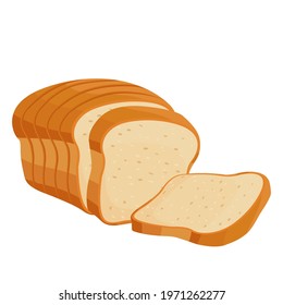 Cartoon vector illustration isolated object delicious flour food bakery bread whole grain toast
