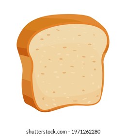 Cartoon vector illustration isolated object delicious flour food bakery bread whole grain toast