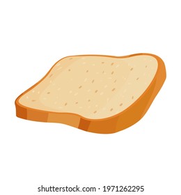 Cartoon vector illustration isolated object delicious flour food bakery bread whole grain toast
