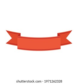 Cartoon vector illustration isolated object red ribbon tag