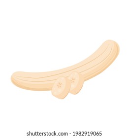 Cartoon vector illustration isolated object food fruit banana