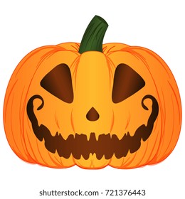 Cartoon vector illustration of a Jack O Lantern pumpkin expression isolated on white