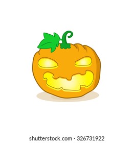 Cartoon vector illustration of a Jack-O-Lantern pumpkin.Halloween jack-o-lantern, pumpkin - isolated illustration