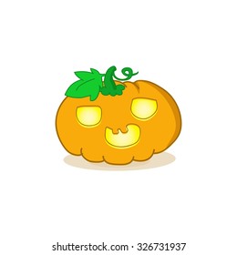 Cartoon vector illustration of a Jack-O-Lantern pumpkin.Halloween jack-o-lantern, pumpkin - isolated illustration. Vector spooky halloween jack o lanterns