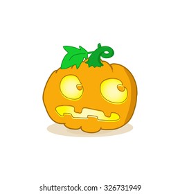 Cartoon vector illustration of a Jack-O-Lantern pumpkin.Halloween jack-o-lantern, pumpkin - isolated illustration