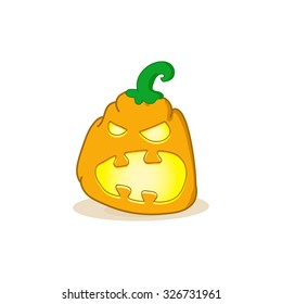 Cartoon vector illustration of a Jack-O-Lantern pumpkin.Halloween jack-o-lantern, pumpkin - isolated illustration. Vector spooky halloween jack o lanterns