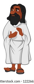 cartoon vector illustration of Jesus Christ black