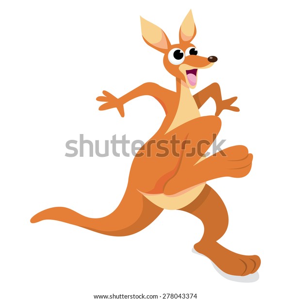 Cartoon Vector Illustration Kangaroo Hopping Stock Vector (Royalty Free ...