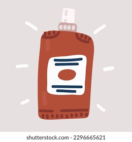 Cartoon vector illustration of ketchup pack