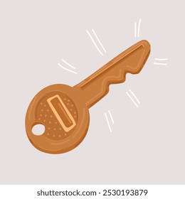 Cartoon vector illustration of Key Icon