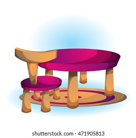 cartoon vector illustration kid table object with separated layers