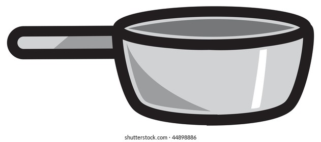 Cartoon Vector Outline Illustration Iron Skillet Stock Vector (Royalty ...