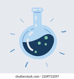 Ilustración vectorial de dibujos animados del icono del vector del matraz de laboratorio