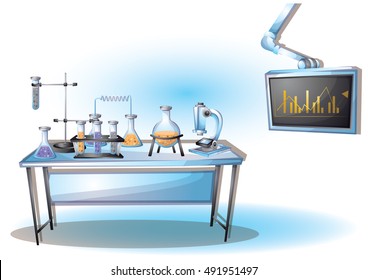 cartoon vector illustration laboratory interior room with separated layers in 2d graphic