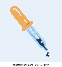 Cartoon vector illustration of laboratory pipette isolated over white background.