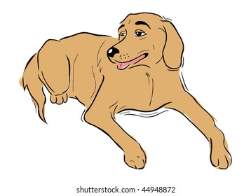 cartoon vector illustration Labrador retriever