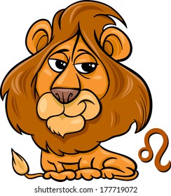 Cartoon Vector Illustration of Leo or The Lion Horoscope Zodiac Sign