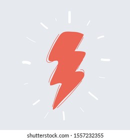 Cartoon vector illustration of Lightning icon on white