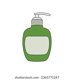 caricatura Icono de jabón líquido en forma de doodle