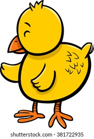 Cartoon Vector Illustration of Little Chick Bird Animal Character