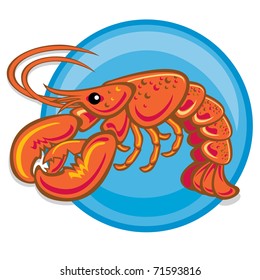 Cartoon Vector illustration of lobster /  Cartoon vector lobster