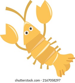 A Cartoon Vector Illustration Of Lobster Crayfish.