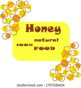 Cartoon vector illustration logo. Honey icon on white background. 
