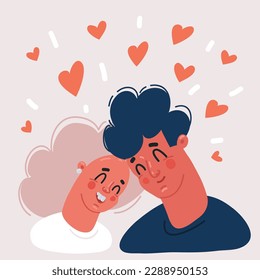 Cartoon vector illustration of Loving Hispanic Couple