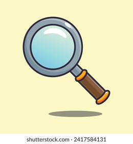 cartoon vector illustration of magnifier. Vector cartoon Illustration suitable for poster, brochure, web, mascot, sticker, logo and icon.