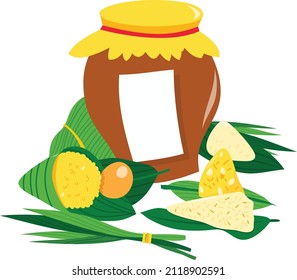 A cartoon vector illustration of the making of chinese rice dumplings.