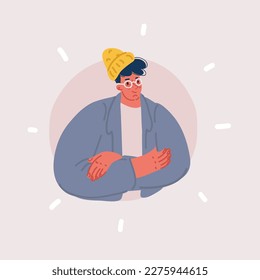 Cartoon vector illustration of mans face icon
