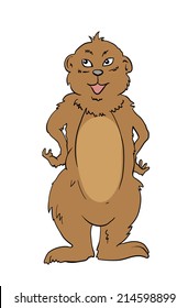 Cartoon Vector Illustration of Marmot Animal 