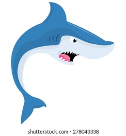 A cartoon vector illustration of a mean shark.