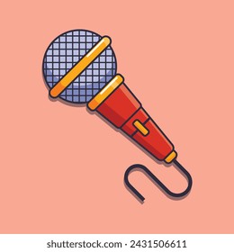 Cartoon vector illustration of microphone.
Vector cartoon Illustration suitable for poster, brochure, web, mascot, sticker, logo and icon.