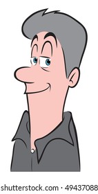 cartoon vector illustration middle-aged man
