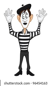 cartoon vector illustration of a mime posing