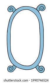 Ilustración vectorial de dibujos animados del espejo. Bordes de colores y negros.