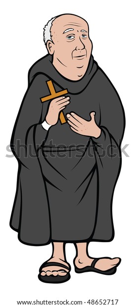 Cartoon Vector Illustration Monk Stock Vector (Royalty Free) 48652717 ...