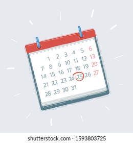 Cartoon Vector Illustration Monthly Calendar Isolated Stock Vector ...